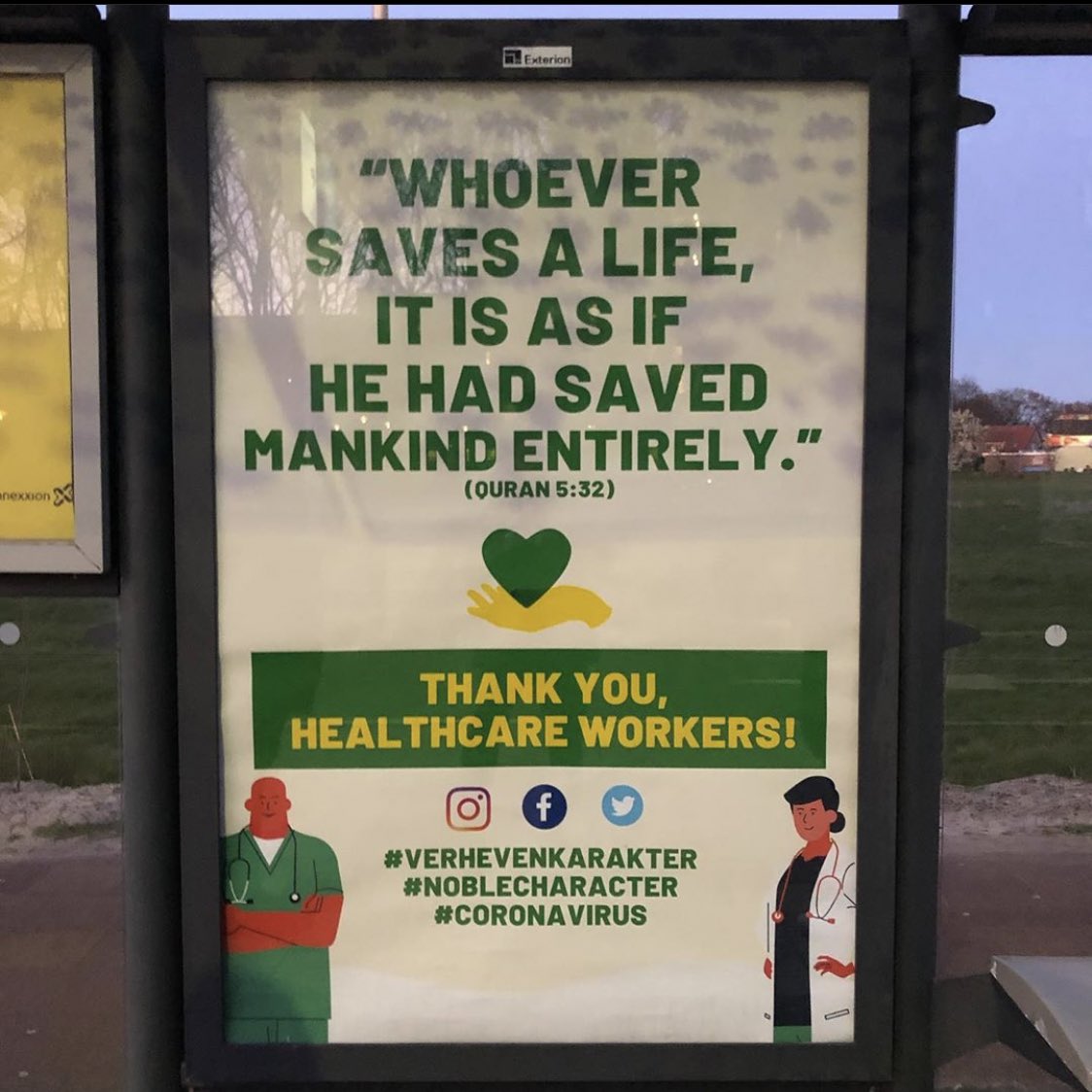 areejmrd's tweet photo. Verse from the Quran on a bus stop billboard in the Netherlands https://t.co/mo2mNvOtoM