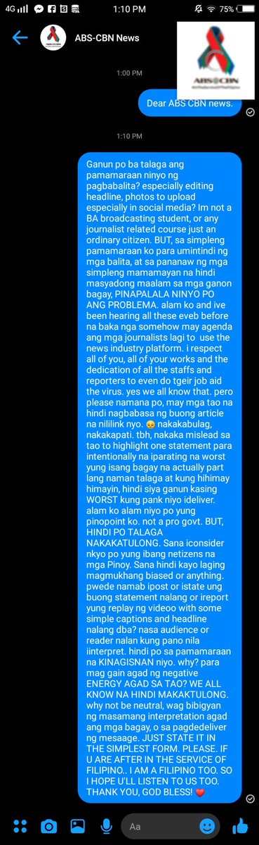 DEAR ABS CBN NEWS. PLEASE READ AS YOU ARE IN THE SERVICE FOR THE FILIPINOS.. WE ARE FILIPINO TOO SO I HOPE U'LL CONSIDER OUR VOICES TOO. #YesToABSCBNShutDown #YesToABSCBNNewsShutdown 
#IStandWithDuterte #IStandwiththeFilipinoPeople 
DO H E L P ME!!😭❤👍