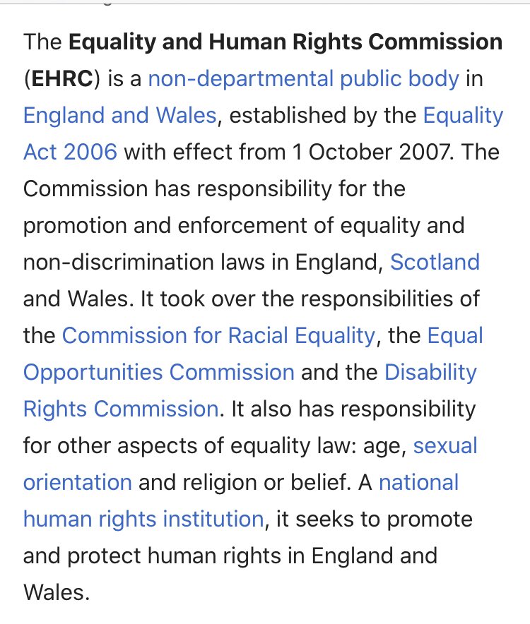 What was  @EHRC set up to do?