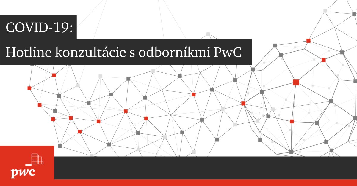 #PwC experti vám radi bezplatne poskytnú informácie v oblastiach daní, práva, účtovného poradenstva alebo #cybersecurity, ktoré sa týkajú konkrétnych prípadov vo vašej spoločnosti a súvisia s COVID-19.  pwc.to/2JuE79l