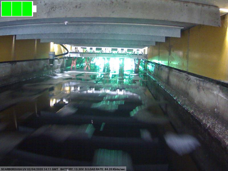Matt_Meteor's tweet photo. Good to see the UK's water infrastructure is holding up well at the moment - credit to all those keeping it going in a difficult situation. This shot shows UV lanes doing their thing... https://t.co/jyeszTktyi