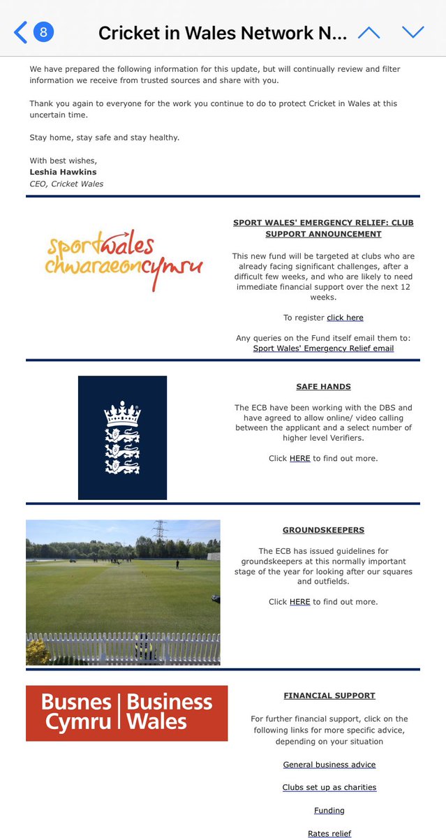 I am only a little bit biased, but I do think our latest Cricket in Wales bulletin is rather a thing of beauty 😍
Packed with advice, info &amp; news - and in your inboxes now.

Please subscribe here if you don’t already receive it 🏏🏴󠁧󠁢󠁷󠁬󠁳󠁿
r1.surveysandforms.com/9e1afcdf-ef4kx…
#Comingbackstronger