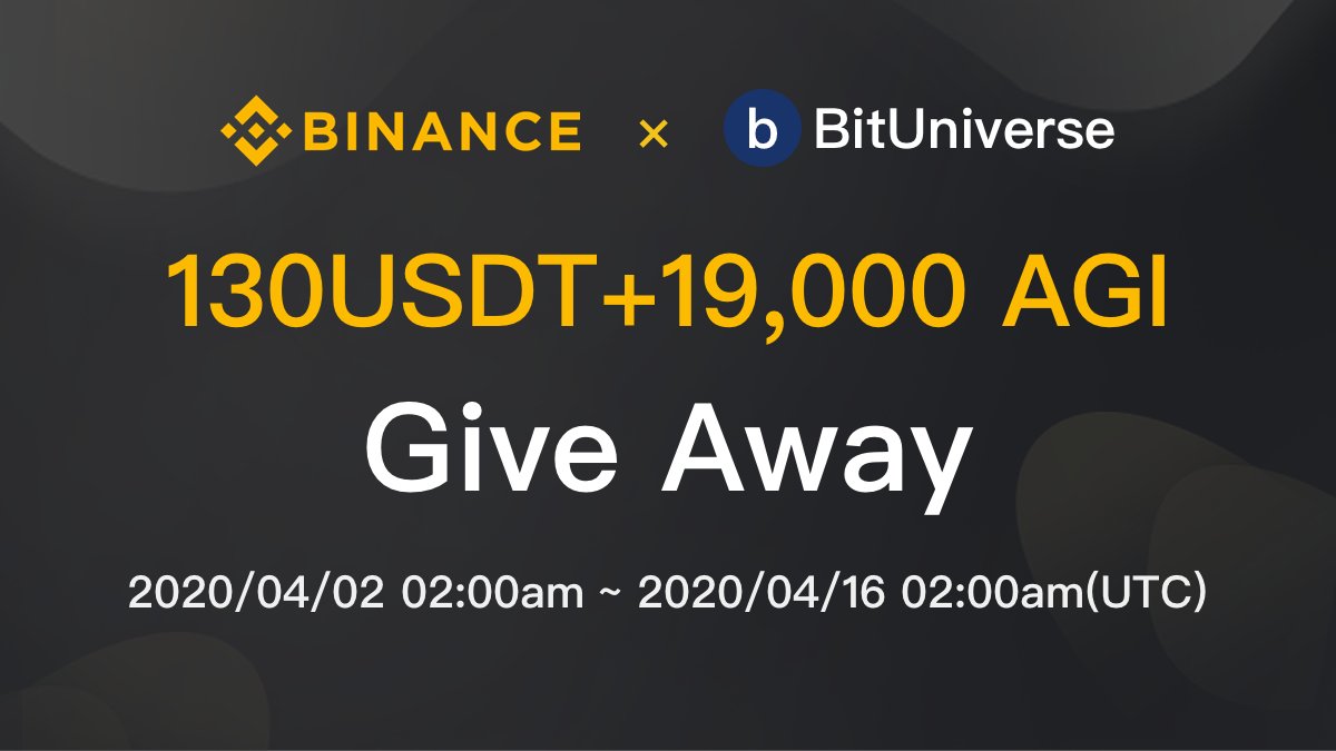 BitUniverse (@bituniverse_org) on Twitter photo 💐$130 USDT +19,000 #AGI #Giveaway #bounty is LIVE NOW!
👉🏻Join: gleam.io/W2adn/19000agi…
😍113 winners will get these lucky awards!
Remember to follow <a href="/bituniverse_org/">BitUniverse</a> then retweet and tag 2 friends 💐$130 USDT +19,000 #AGI #Giveaway #bounty is LIVE NOW!
👉🏻Join: gleam.io/W2adn/19000agi…
😍113 winners will get these lucky awards!
Remember to follow <a href="/bituniverse_org/">BitUniverse</a> then retweet and tag 2 friends