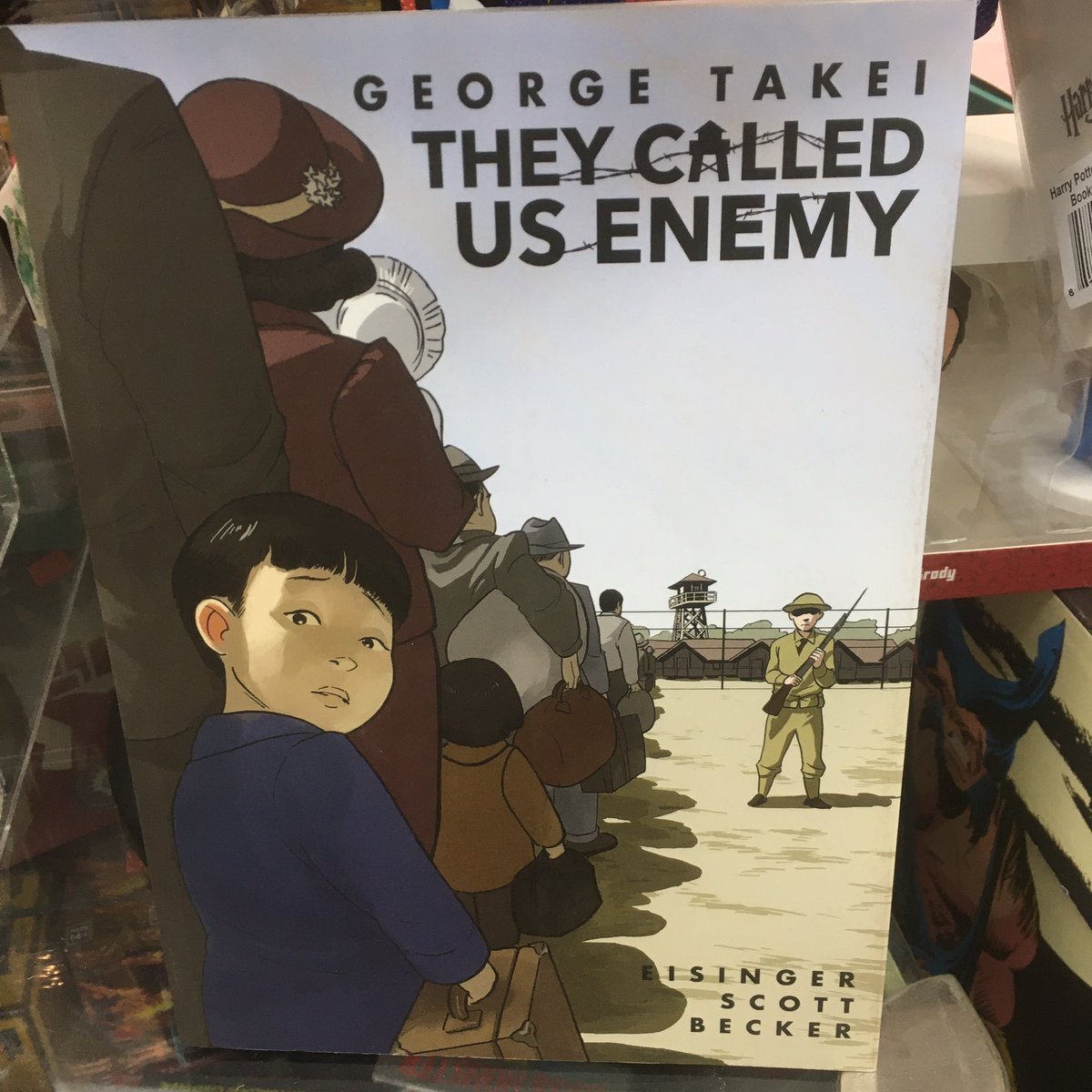 strangeadventrz's tweet photo. #georgetakei (with #justineisinger, #stevenscott, & #harmonybecker) shares his harrowing memories of being interred in a Japanese/American internment camp during WWII in #theycalledusenemy, available now for curbside pickup or delivery. #quarantinereads #autobiocomics https://t.co/n06a0J08cj