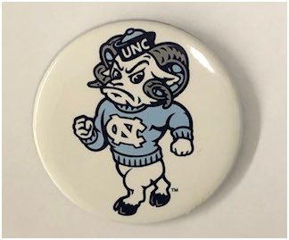 NCCollection's tweet photo. The real Rameses (a Dorset ram named Rameses I) made his #UNC debut at the 1924 football game against VMI.  The costumed Rameses did appear until the 1988 basketball season. Who could imagine UNC without this lovable and iconic mascot?  #pinbackthursday #unchistory #rameses https://t.co/b0iwqaMiCj