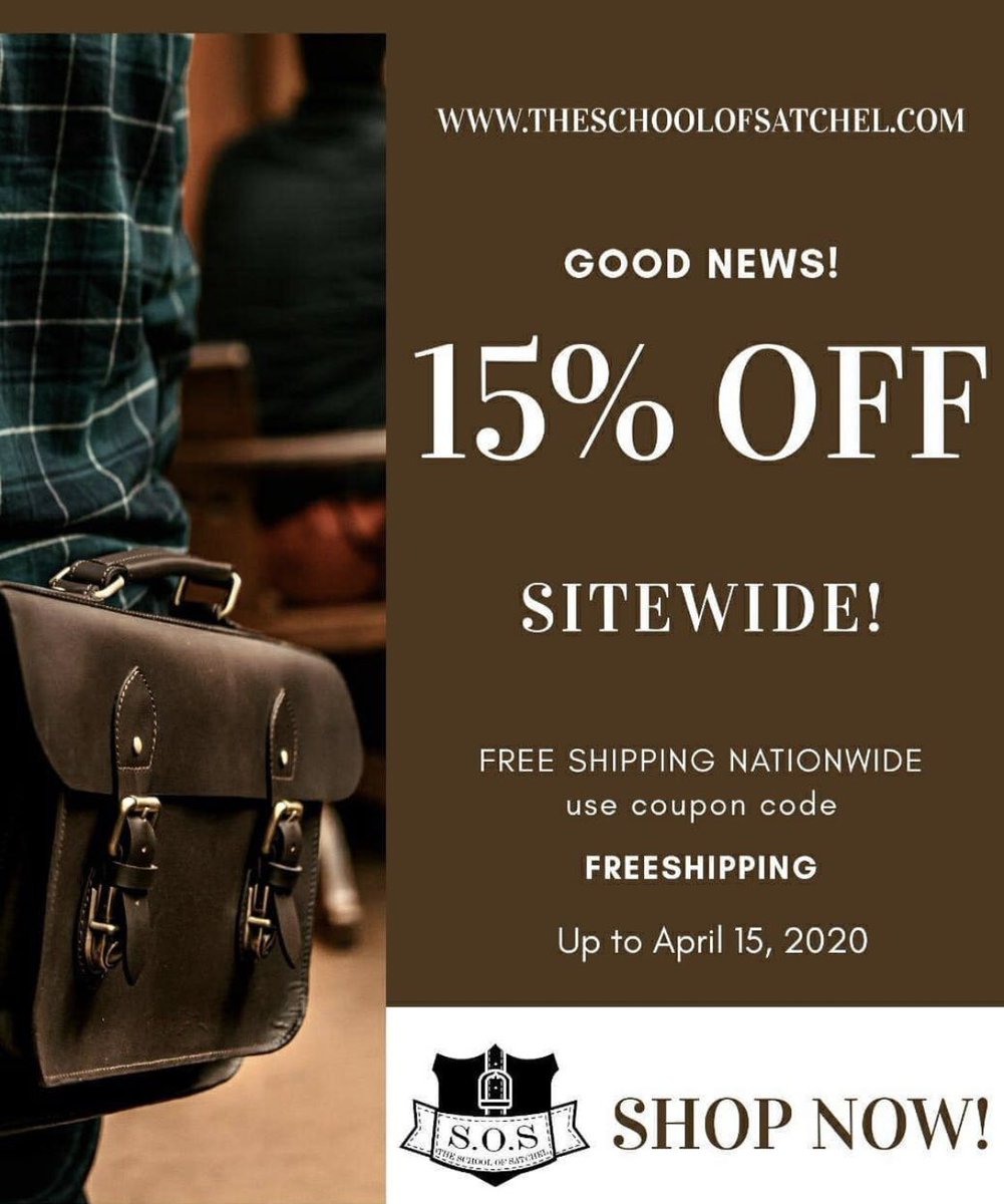 SchoolofSatchel's tweet photo. As a lean startup, we want to give the best we can for our local leather craftsmen in these challenging times.
To help them earn more &amp; support their families, all items are 15% OFF sitewide!😊⁠
.⁠
FREE SHIPPING NATIONWIDE for those with a minimum purchase of P3000. #LabanSMEs https://t.co/yQUdS2TqZ5