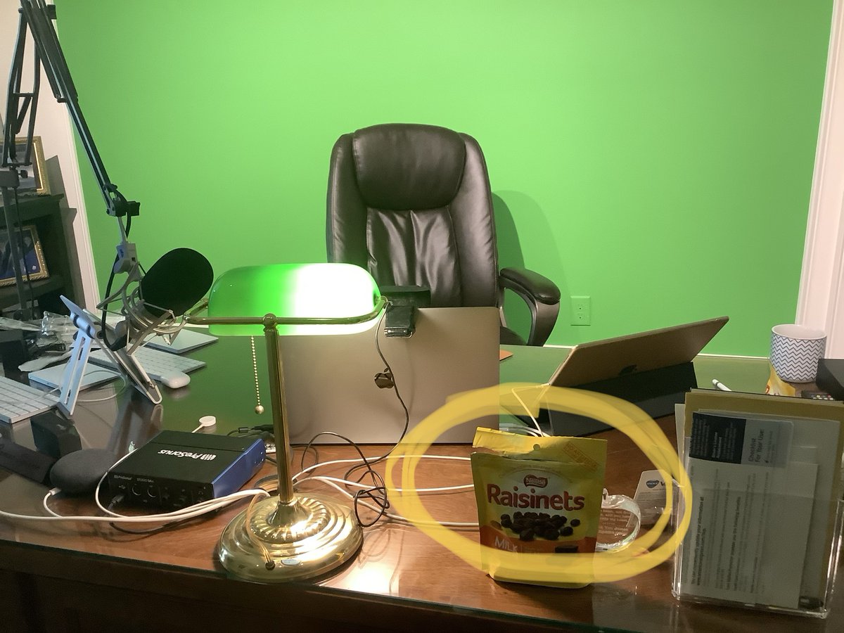 spann's tweet photo. I’m noticing all the broadcast meteorologist working from home are showing off their Emmys, Oscars, and advanced degrees to impress people… I simply would like to show off the fact that I’ve sucked down entire bag of Raisinets today https://t.co/4LDLShvTVq