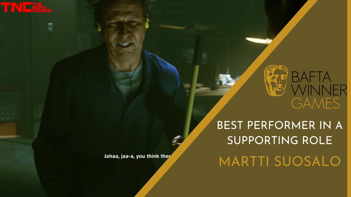  #BAFTAGames  Winner: Best Performer In A Supporting Role - Martti Suosalo