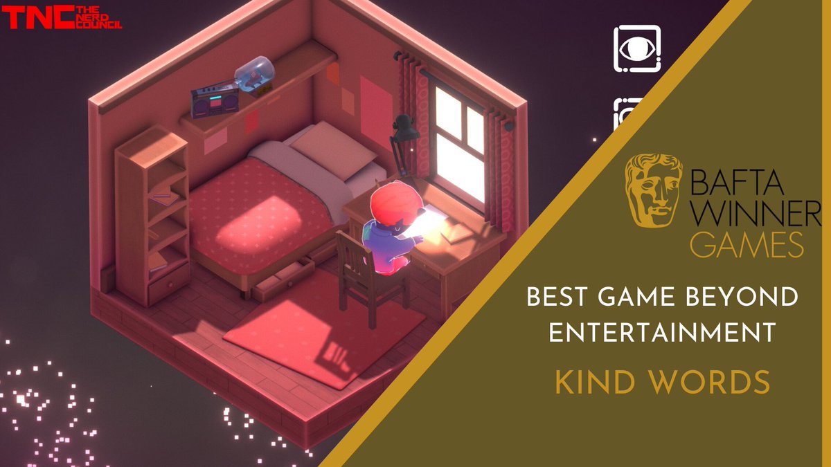  #BAFTAGames  Winner: Best Game Beyond Entertainment - Kind Words (Lo Fi Chill Beats To Write To)