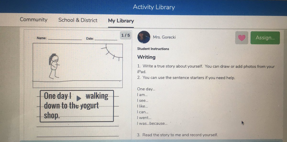 Created a writing activity in <a href="/Seesaw/">Seesaw</a> for my English Learner students. It includes: sentence starters, an example and voice directions. <a href="/AbingdonGIFT/">Abingdon APS</a> <a href="/APS_ESOL/">APS Office of English Learners</a> #reading #writing #listening #speaking #all4domains #EL #distancelearning2020