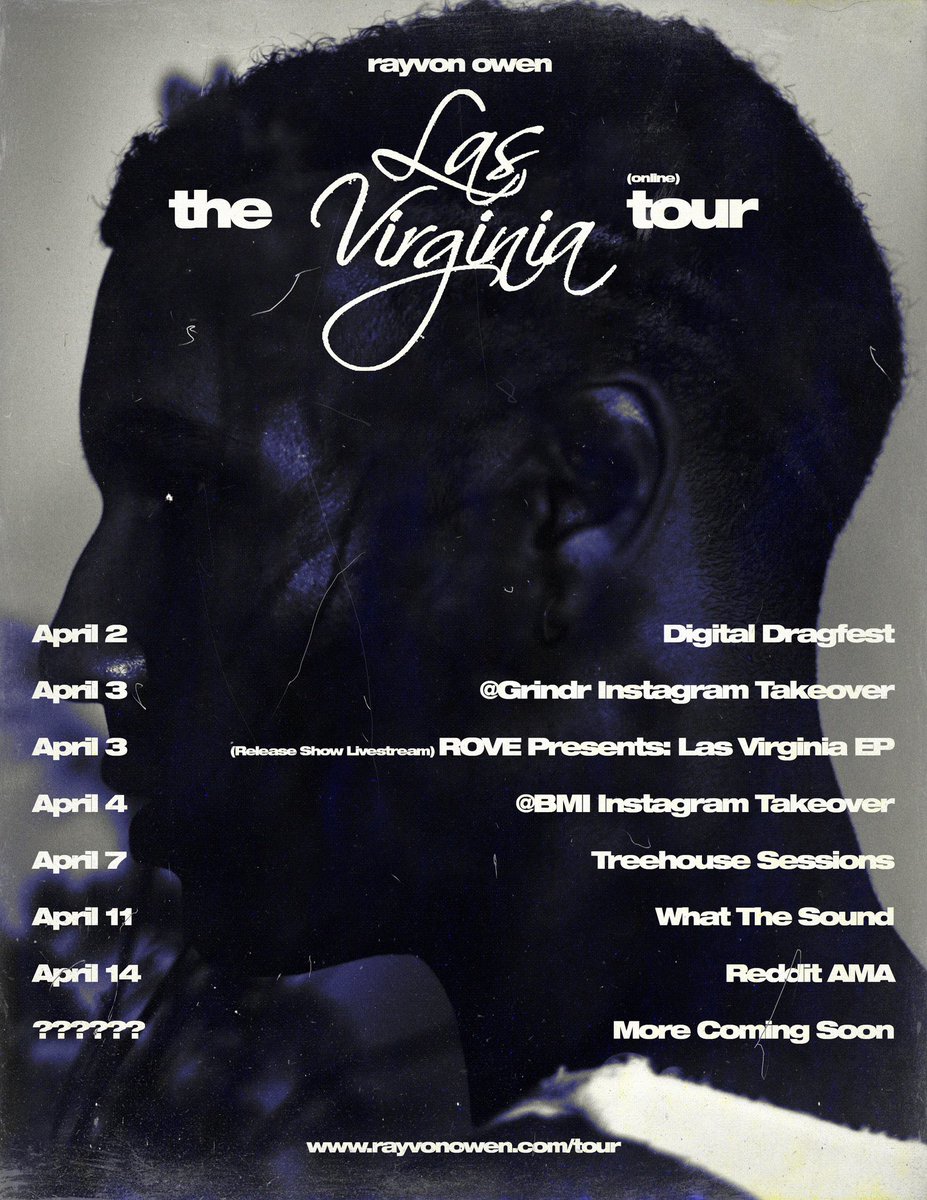 RayvonOwen's tweet image. (online) tour starts tonight, too🎶
rayvonowen.com/tour