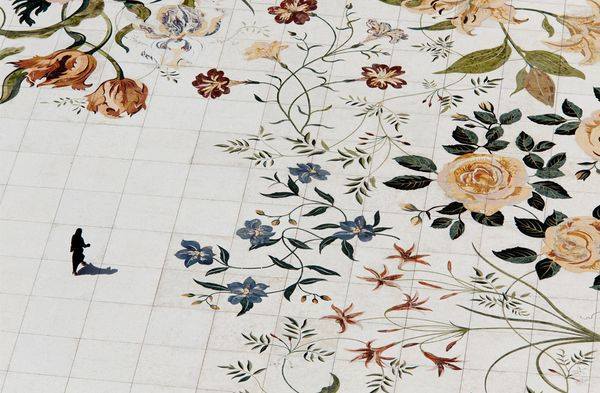 Inlaid flowers across the 183,000-square-foot marble courtyard of the Sheikh Zayed Mosque, Abu Dhabi. Photo by Dave Yoder, National Geographic