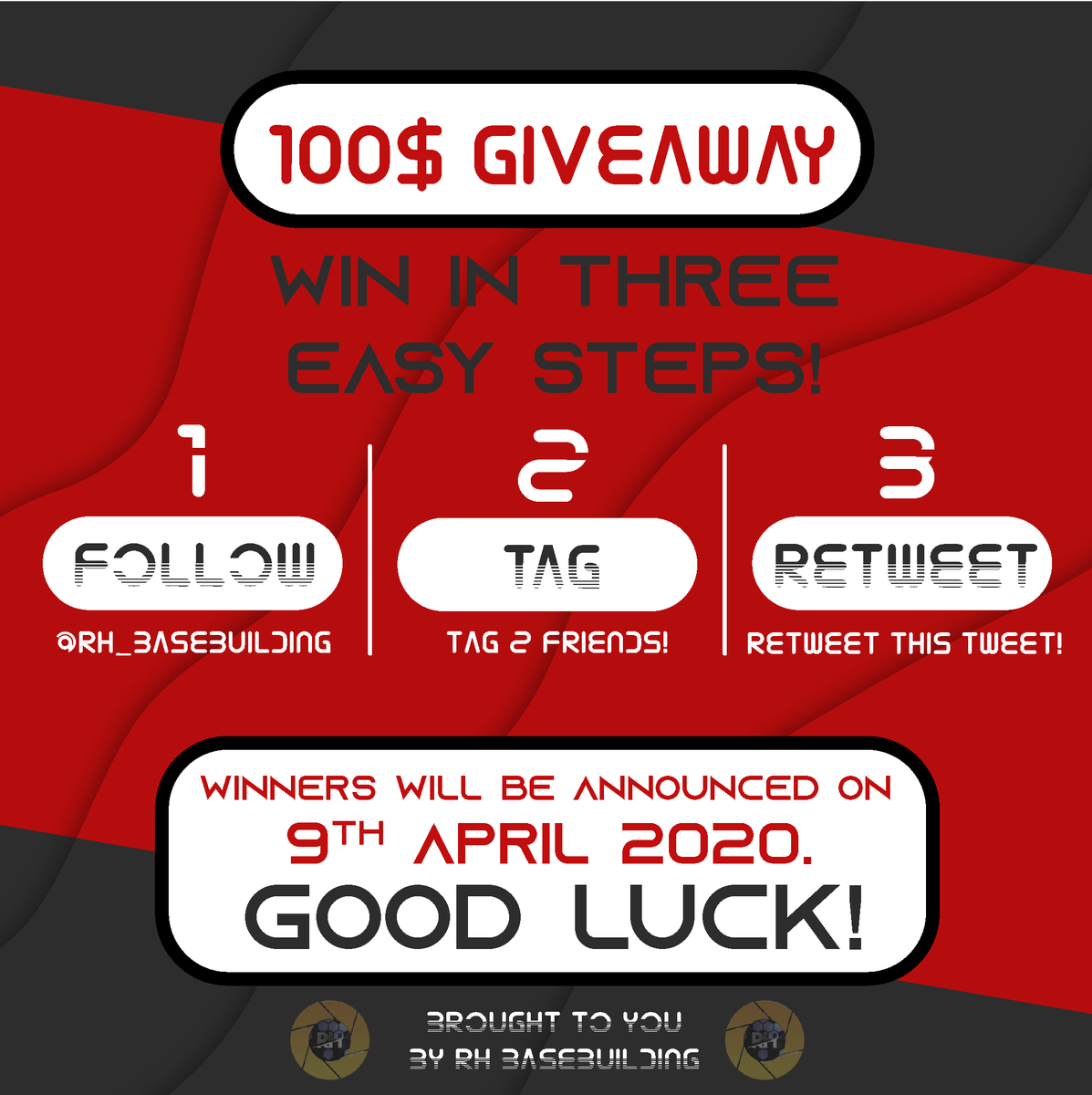 🔥 GIVEAWAY TIME!🔥

This time it's a huge one, and it's pure cash to the lucky winner who will get 100$! YES YOU HEARD IT RIGHT, 100!!!🤑
‼(Need to have an eligible PayPal account)‼

1️⃣) Follow us on twitter!
2️⃣) Tag 2 friends below!
3️⃣) Retweet! 

GL everyone! 🍻🍀