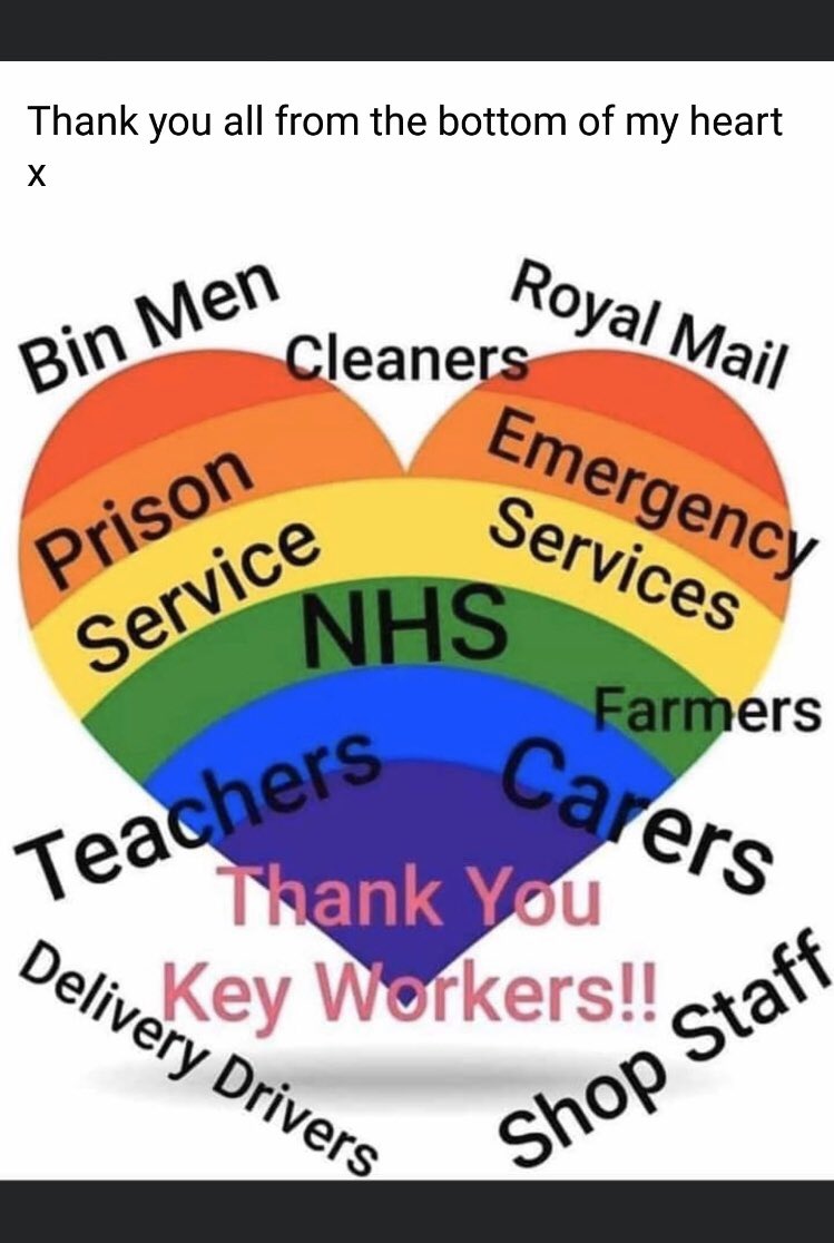 Our street were out clapping for the NHS and the key workers not associated with the NHS especially a huge Thank you to the boys school @KearsleyStJohns for staying open for all the key workers# families you will never know how much we appreciate it.