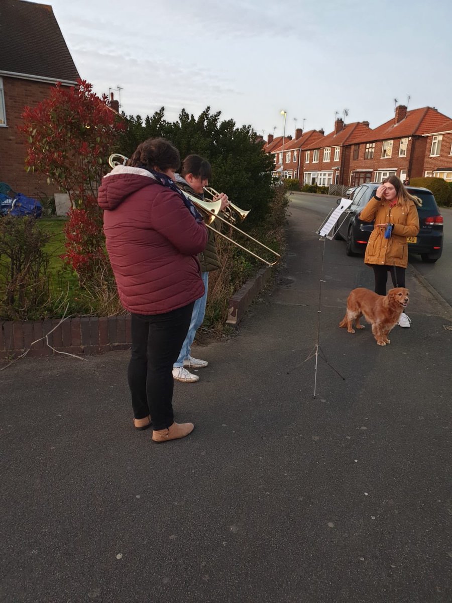 Tingletrom's tweet photo. Clapping for all of the Teachers and Key workers out there tonight 

So proud of my family for taking their instruments to the streets to play ‘you’ll never walk alone’ 

Different places but together in spirit 

Fireworks, clapping, pan bashing, cheering 

Community at its best https://t.co/SCWuRkNf8d