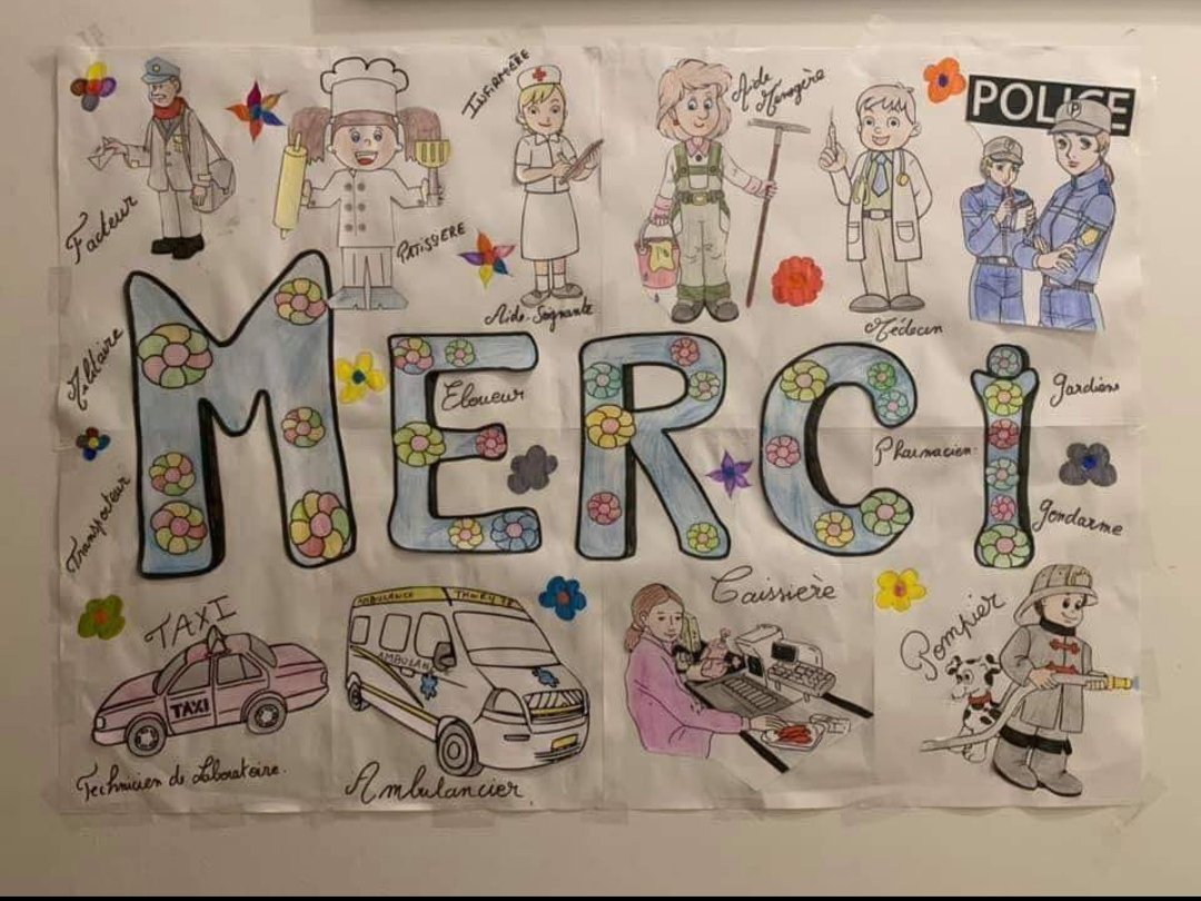 #COVID19 Fait par la fille d un pompier volontaire Jerome Roujet  et qui demande que la photo fasse le tour du monde  👨‍🚒👩‍🚒👩‍🚒👨‍🚒🏥🏥🏥👮‍♀️👮‍♂️