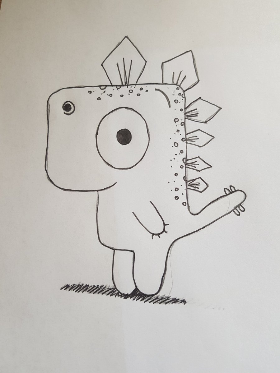 HannahBawcombe's tweet photo. @RobBiddulph #drawingwithRob #gregosaurus This was fun! Thank you Rob. #YouTube https://t.co/SzchjJzhil