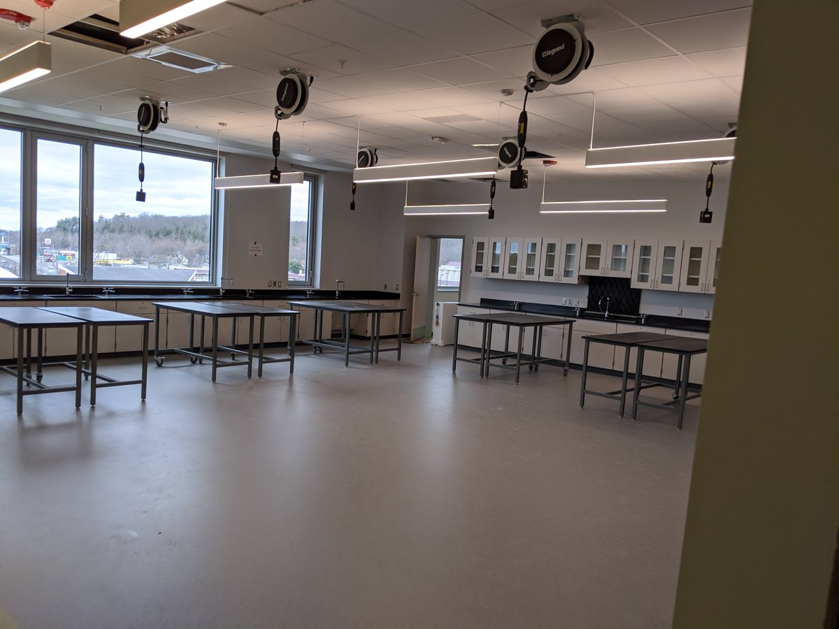 Sachempride's tweet photo. Here are a few recent photos of the new Complex.  They include the auditorium, a high school science lab, and the alternate PE gym space. https://t.co/XcJtK7a9rs