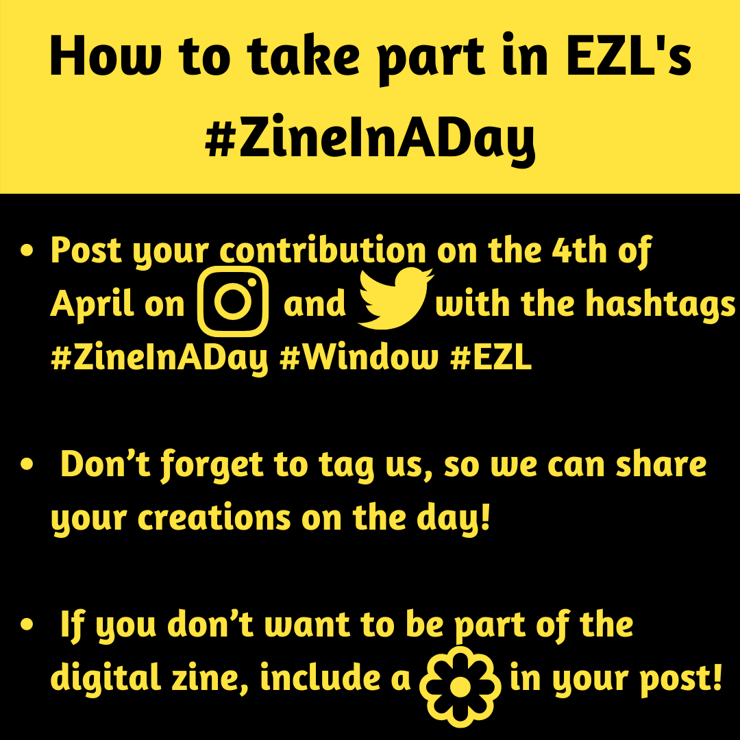 edzinelibrary's tweet photo. our first online collaborative zine making adventure is this Saturday !! How does it work? share contributions on the theme 'Window' 🏠 with #ZineInADay ! They can be photos of whole pages, mini-zines, drawings, poems, scribbles, photos of yr window, screenshots... https://t.co/0srp6GCvU6