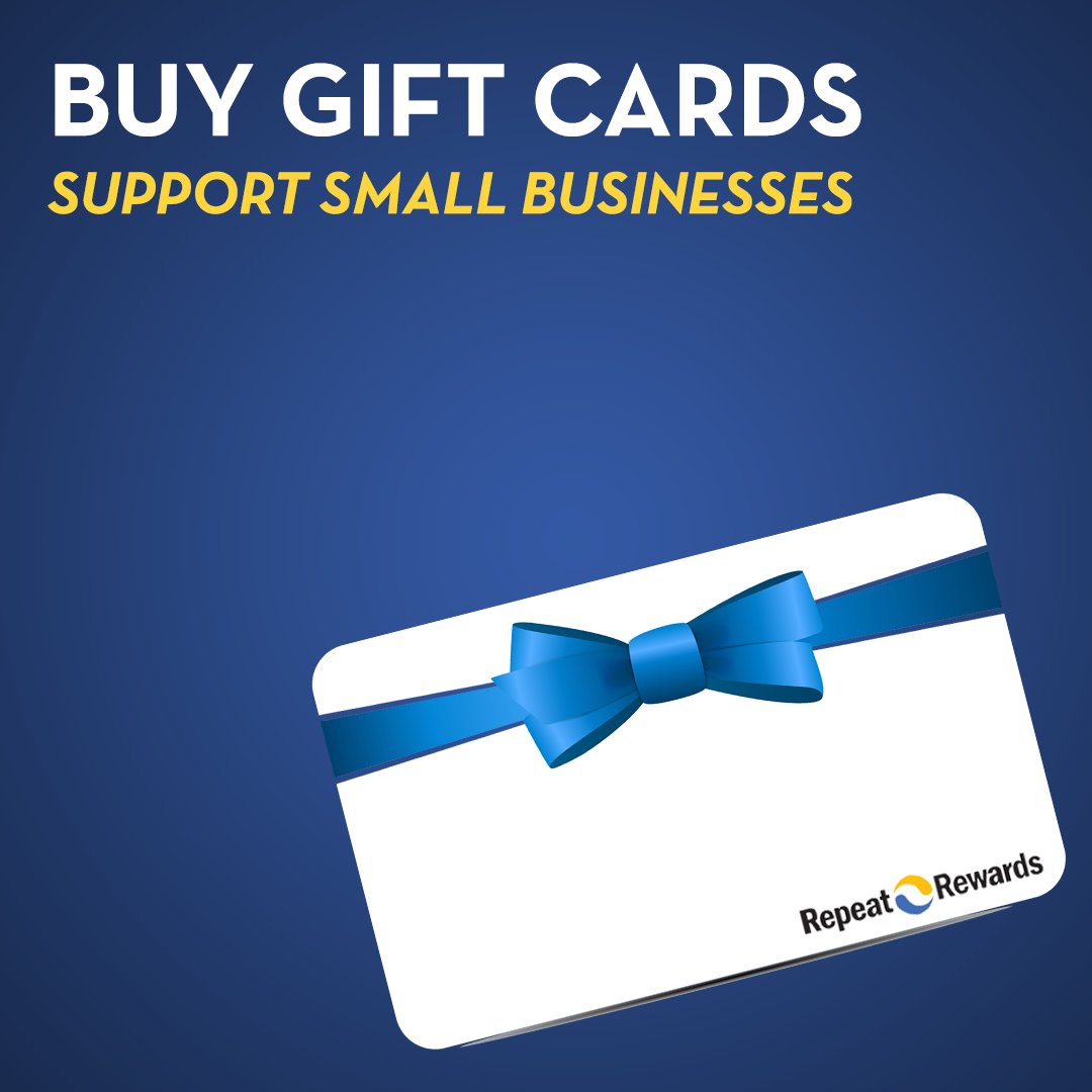 RepeatRewards's tweet image. #LoyaltyTip Buy gift cards from your local favorite restaurants, shops, and other businesses by supporting them during this pandemic.