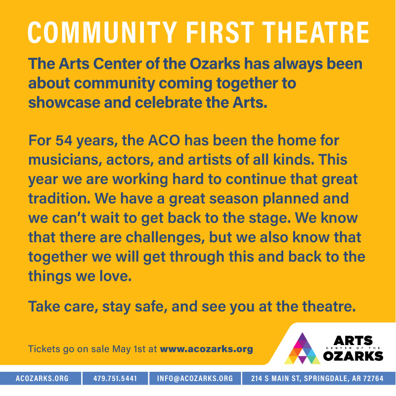 acozarks's tweet photo. 💡 The ghost light is on at ACO and we can't wait to get back on stage. Here's how you can help! We are challenging you to donate $54 to celebrate our 54th Season! Here's a look at exciting things to come!! #NWAGIVES 🖐

DONATE HERE!! ⏩ https://t.co/TrTyWWIOPl https://t.co/STuXCuICAE