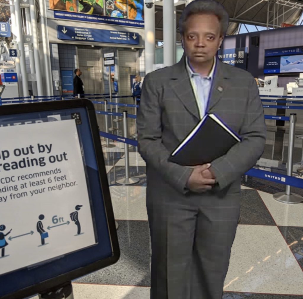 She’s arrived in  @united T1 B Concourse  ...  #WheresLightfoot  #Chicago  #FlattenTheCurve  @chicagosmayor (: IG / instamartyn )