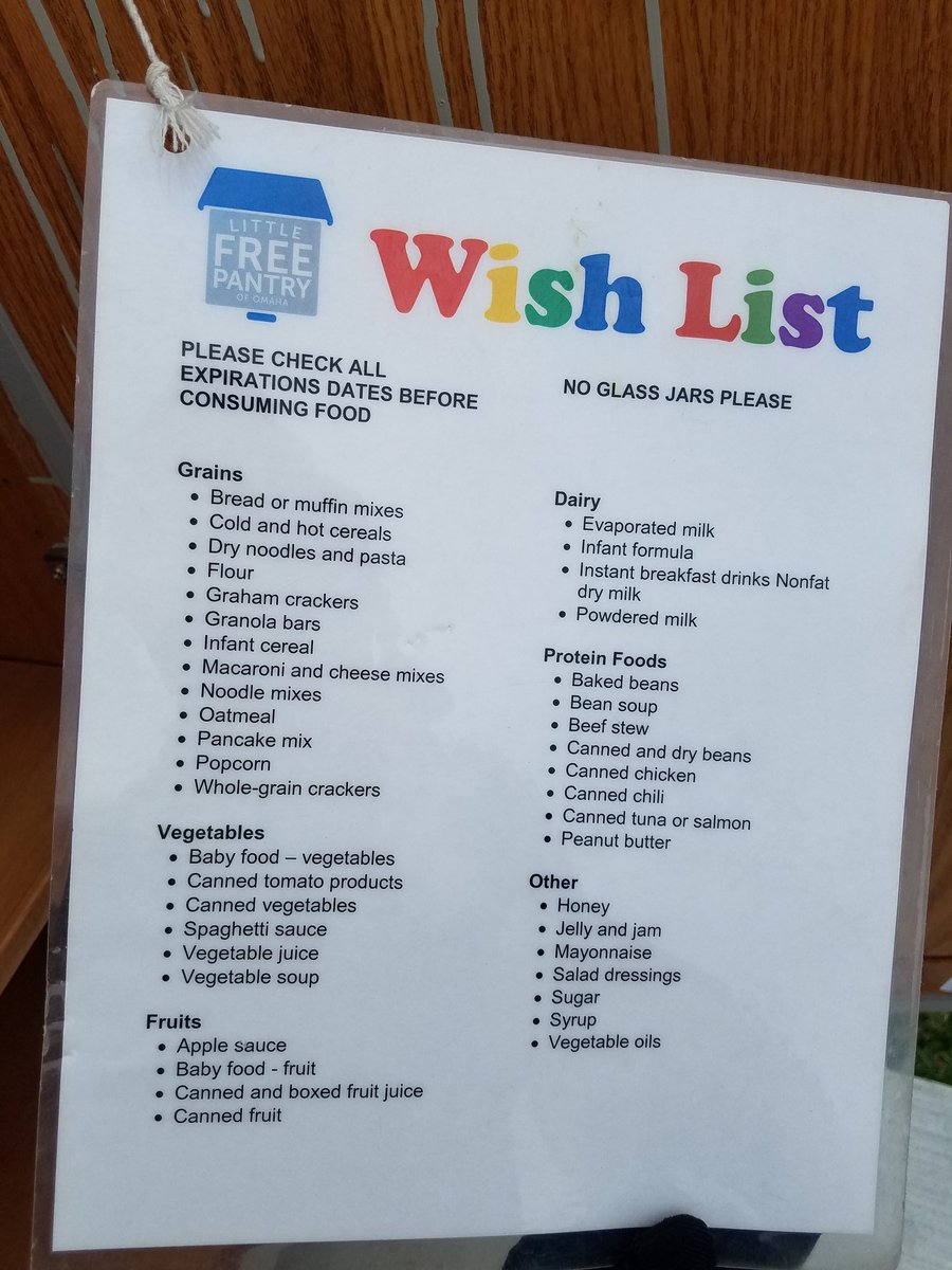 Hey Twitter friends, the little free pantry at 3424 N. 90th (Unity Church) could use some help if you have anything to spare!