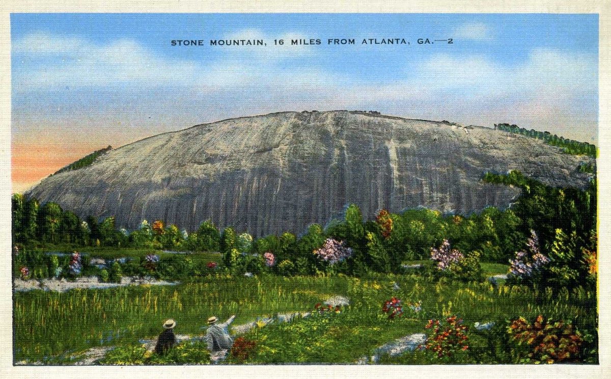 And let me tell you one more fact about the State of Georgia, where my bones will molder in the hard clay, which I love with my whole meaty heart:The confederate shitheel graffiti defacing Stone Mountain wasn’t completed until 1972. We had been to the moon by then.Before: