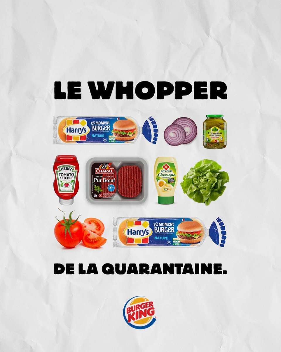CreativeReview's tweet photo. Burger King France has devised posters on how to recreate its menu at home https://t.co/vjGwzr7aB2 https://t.co/KOZuZn4vGV
