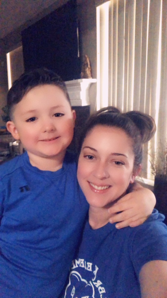 MrsOranday's tweet photo. We are wearing blue to support Autism Awareness Day!! Missing my babies, but we can still support them from home 💙💙💙💙 @HolbrookCFISD https://t.co/Ul3ajYapn3