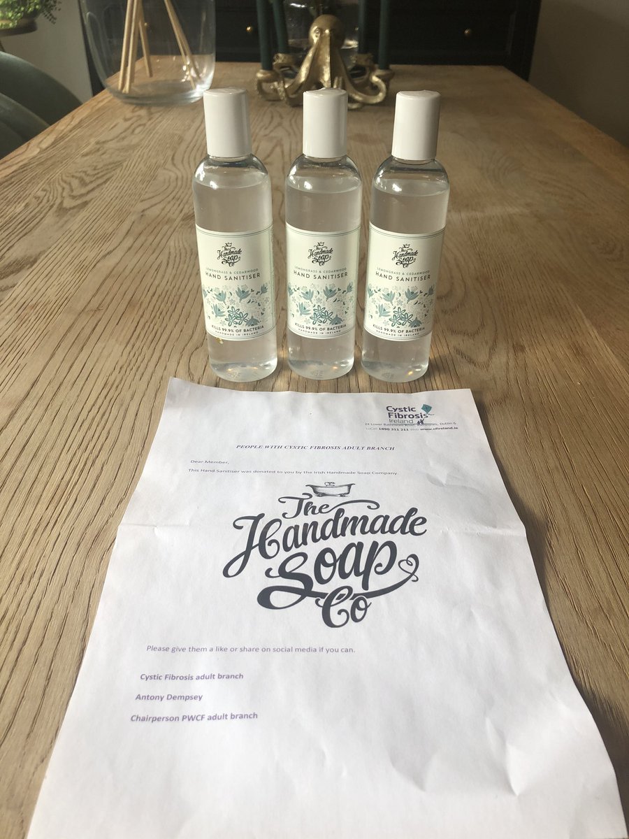 ev_runs's tweet image. Amazing company. @thehandmadesoap has donated bottles of hand sanitizer to people with Cystic Fibrosis. It’s times like these that you know which companies make a difference! 
Thank you!
#BeatCF