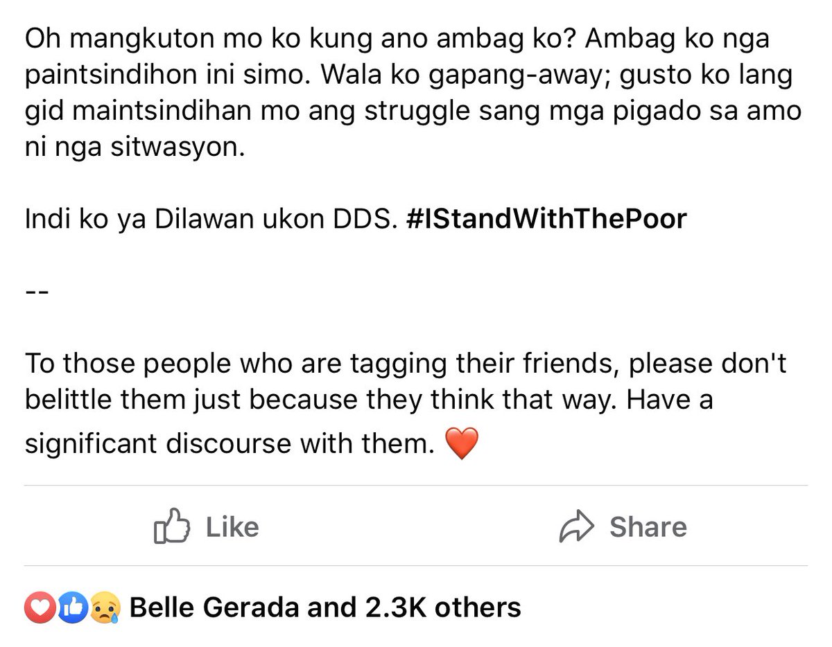 el__rmt's tweet photo. #IStandWithThePoor is better.
Sorry ang haba masyado di ko na kayang itranslate basta pag anti-poor ka not good. 😕
Ps. Ako mismo nagsasabi kahit kami walang natanggap kasi ewan ko lang dito sa brgy. officials namin 🤷🏻♀️ https://t.co/boMInU3VYn