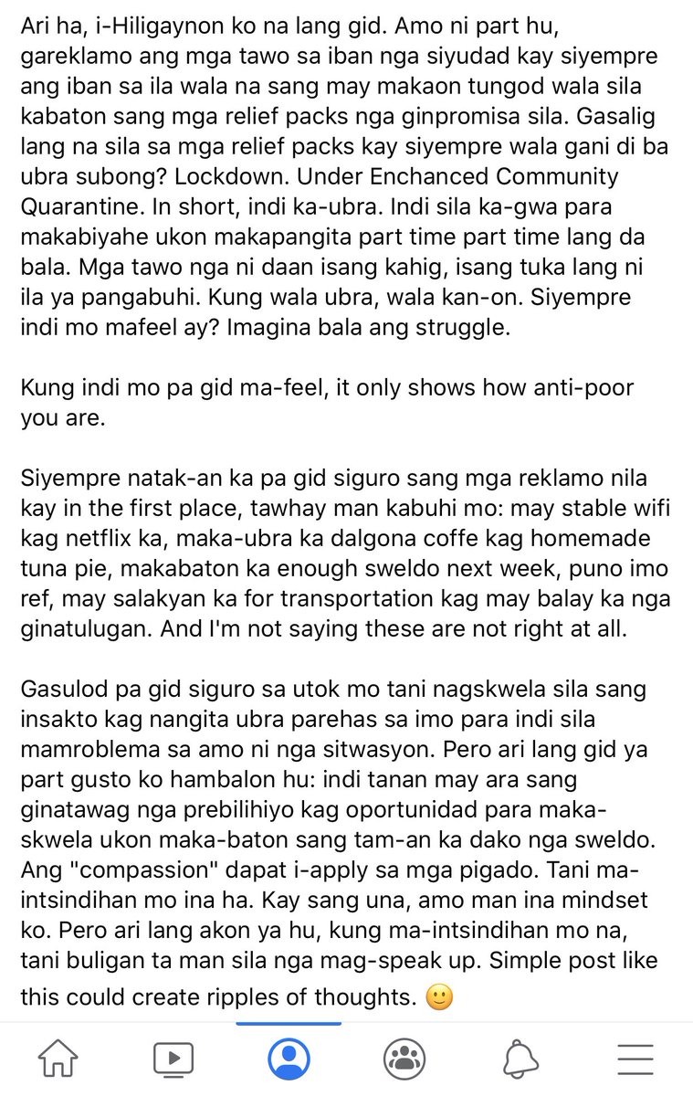 el__rmt's tweet photo. #IStandWithThePoor is better.
Sorry ang haba masyado di ko na kayang itranslate basta pag anti-poor ka not good. 😕
Ps. Ako mismo nagsasabi kahit kami walang natanggap kasi ewan ko lang dito sa brgy. officials namin 🤷🏻♀️ https://t.co/boMInU3VYn