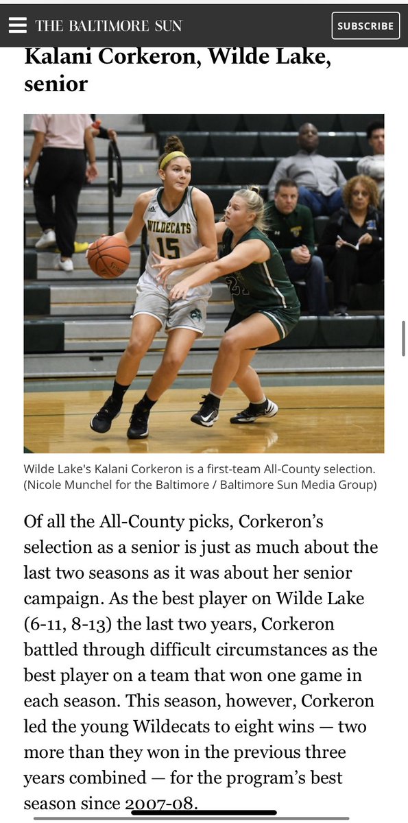 Outstanding 1st Team HoCo honors for 2020 <a href="/KCorkeron15/">Kalani Corkeron</a> finishing a career of all purpose leadership, scoring, defending, and rebounding! #mustbeablazer <a href="/hcpss_wlhs/">Wilde Lake HS</a> <a href="/wlhs_boosters/">Wilde Lake HS Boosters</a> <a href="/695HOOPS/">Coach Al</a> <a href="/WorldExposureWB/">World Exposure Report Women’s Basketball</a>
