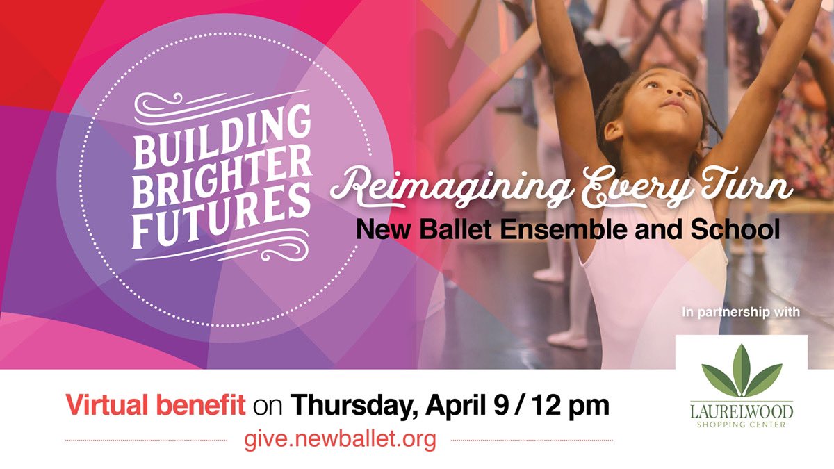 Join us on Thursday, April 9 at 12 pm for our virtual Building Brighter Futures benefit at give.newballet.org. Learn more and register here: bit.ly/2UCSiQ8 #givetonewballet #supportthearts