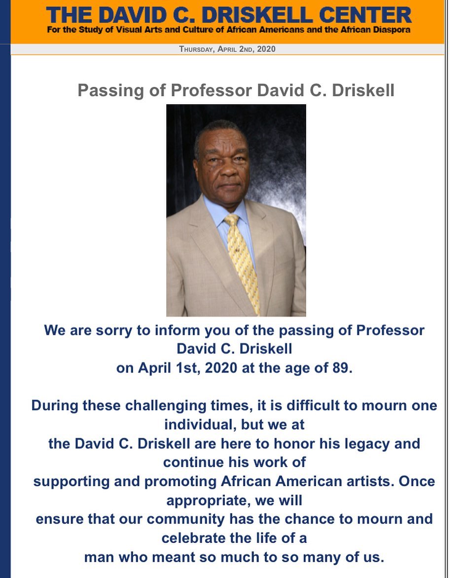 AHAAamericanart's tweet photo. Thank you for your tireless work — our field is indebted to your leadership and light. ❤️ #daviddriskell #davidcdriskell #restinpower
https://t.co/G6h0djW4yy https://t.co/BWbmFQXmE2