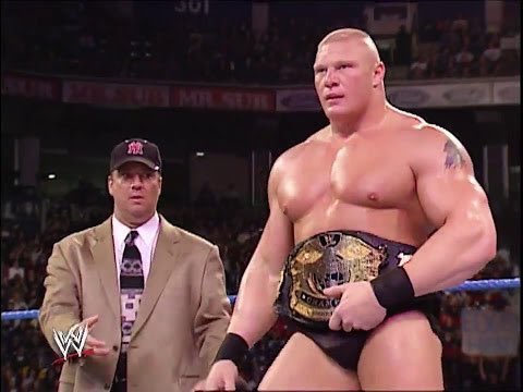 #TBT to 2002 ... Advocating for the Reigning Defending Undisputed @WWE Heavyweight Champion of the World @BrockLesnar. 18 years later, we're still on top. Still hold the gold. And still headed to the main event of @WrestleMania!