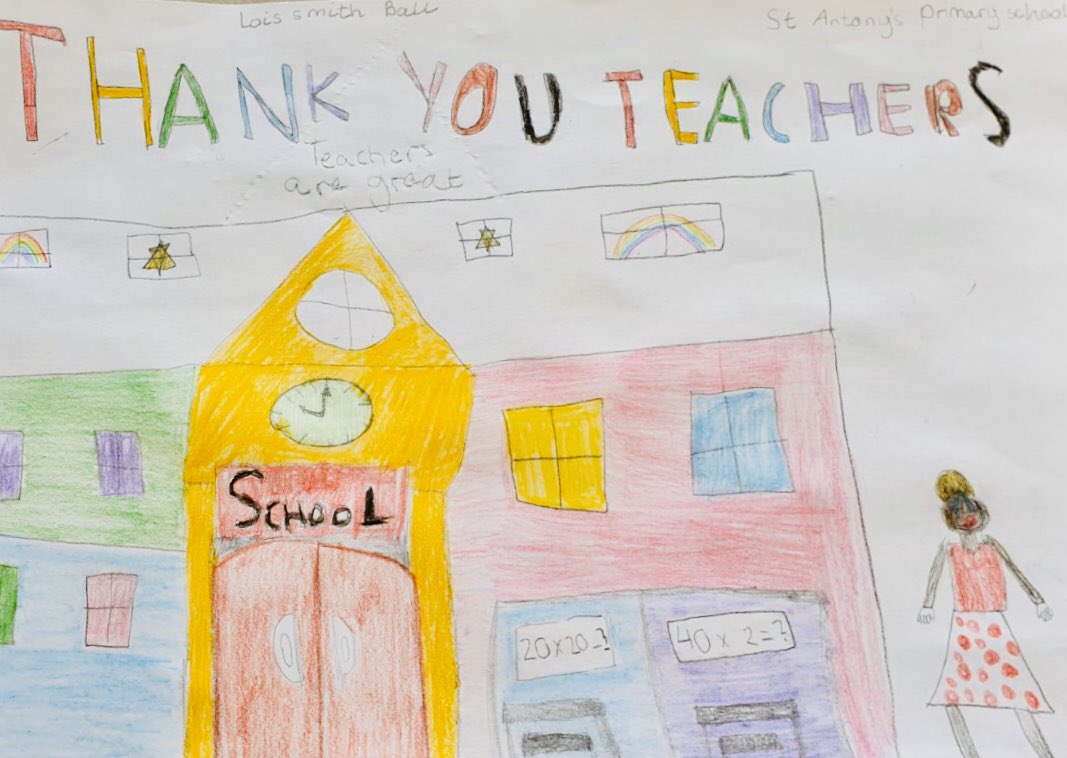 StAntsE7's tweet photo. The children will #clapforkeyworkers from a door, window or balcony near you at 8pm tonight to say a huge thank you. We need our teachers, carers, supermarket staff, cleaners, delivery drivers and other #KeyWorkers now more than ever! ππΎππ½ππΌππ»π https://t.co/SBqdR5Fbeb