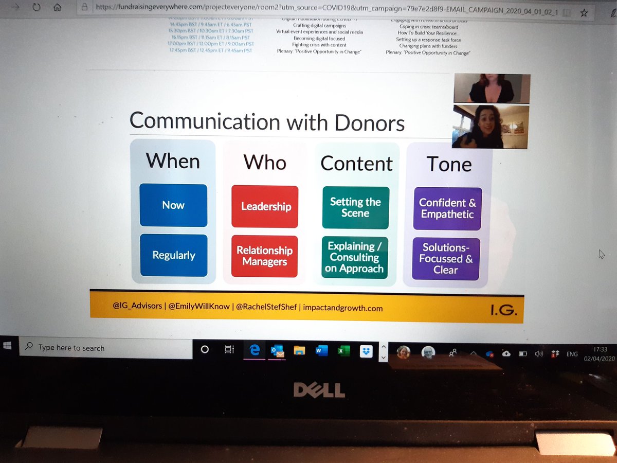 Helpful insight into the ways that donors are thinking during the crisis and how to communicate with them from  @rachelstefshef and  @EmilyWillKnow of  @IG_Advisors. #ProjectEveryone  #FundraisingEverywhere
