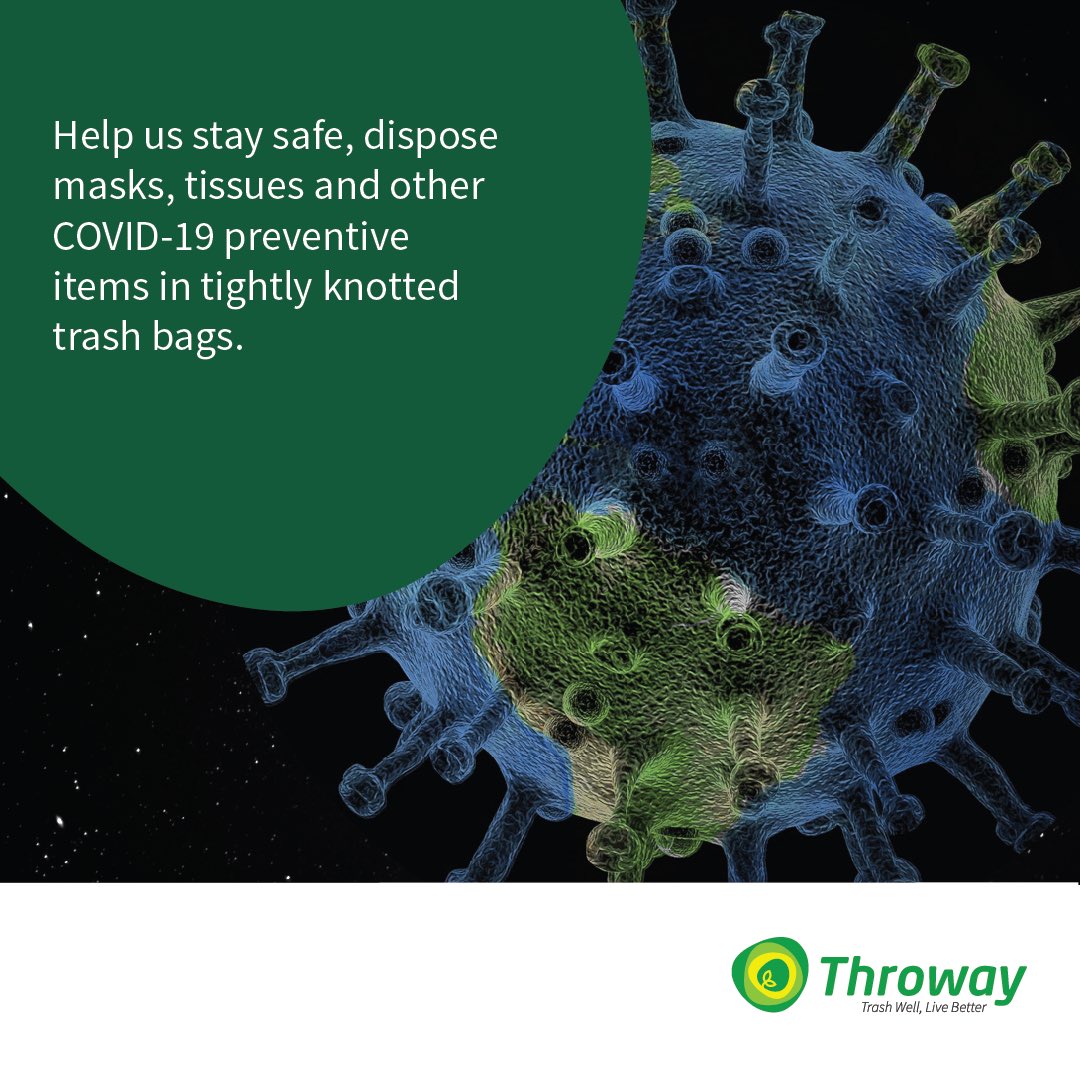 ThrowayNG's tweet photo. #COVID19Pandemic: During this pandemic, help us to stay safe and also make public health your priority. ⁣
⁣⁣⁣
Dispose of preventive items in tightly knotted trash bags.⁣
⁣⁣⁣
#TrashWellLiveBetter⁣⁣ https://t.co/Xd1dLOerIK