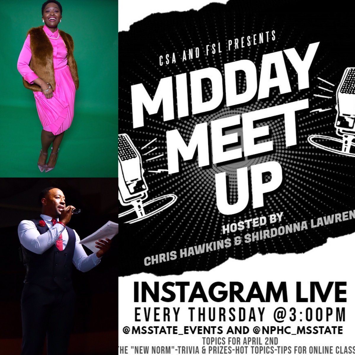 NPHC_MSSTATE's tweet image. 🚨🚨🚨TODAY🚨🚨🚨 
Join us on IG Live at 3pm. 
Tune in from @nphc_msstate or @msstate_events  
Come Talk With Us!