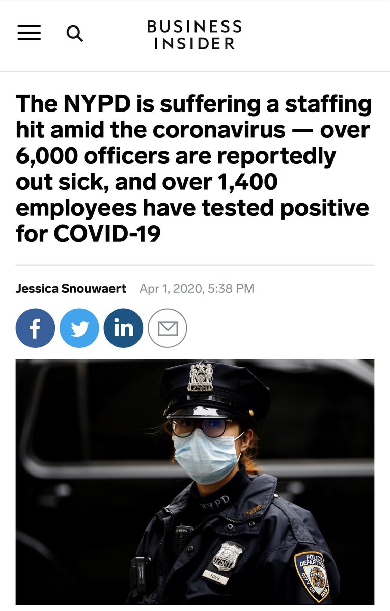 The virus is knocking out police and shutting down aircraft carriers. Shields that protect civilization are going down in ways they never have before in our lives.Maybe it all somehow ends up ok. Do not panic, that’s never useful. But be prepared for bad things.