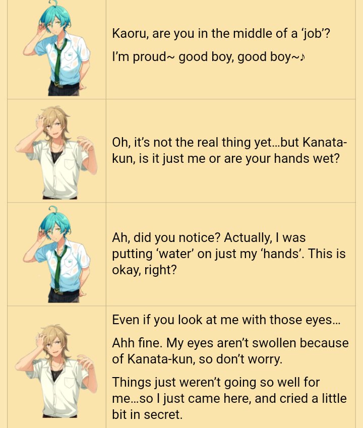 there you have itkaoru being weak to the Kanata Puppy Eyes is canon