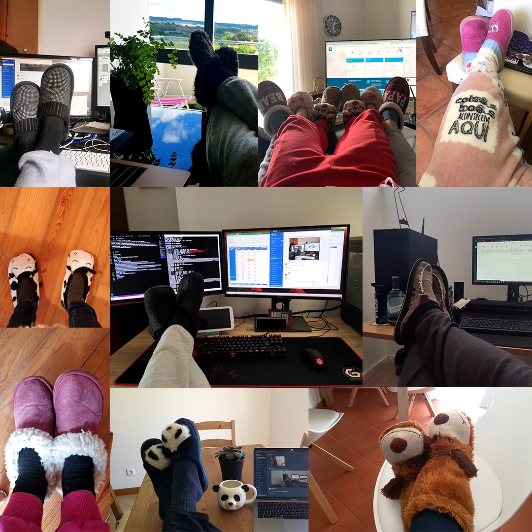 Por cá, hoje é dia de trabalhar de pantufas! 😍 🌈🦄
Estamos quentinhos e super confortáveis! 🏠 O #teletrabalho tem as suas vantagens. :) 

E por aí como estão? 🤳  

#StaySafe #StayAtHome #FiqueEmCasa #VaiFicarTudoBem