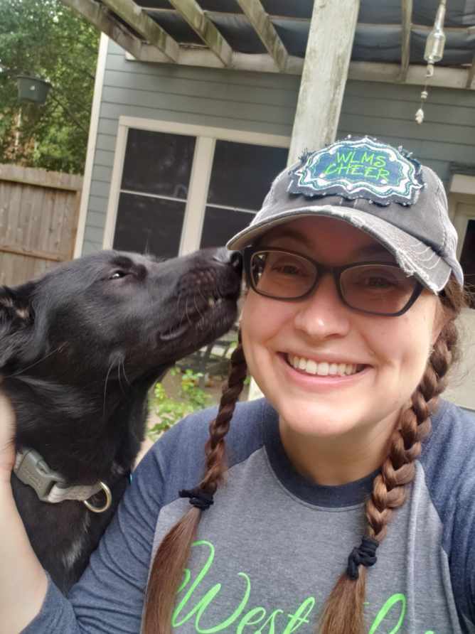 ms_clegg's tweet photo. Twinning from a distance for Twin Day! Matching black dogs, matching clothes, matching souls...I miss you, @mrs_smither! #WLMSimpact #WLMSVirtualSpiritWeek https://t.co/AFIxMWgtmi
