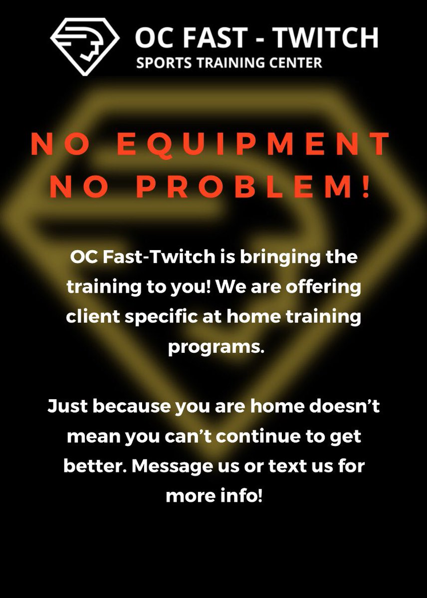 OCFastTwitch's tweet photo. Are you looking for a personalized workout program to do at home? Something that is still geared towards strength building, explosiveness and sports performance? DM us now! https://t.co/0Aj98C1jSb
