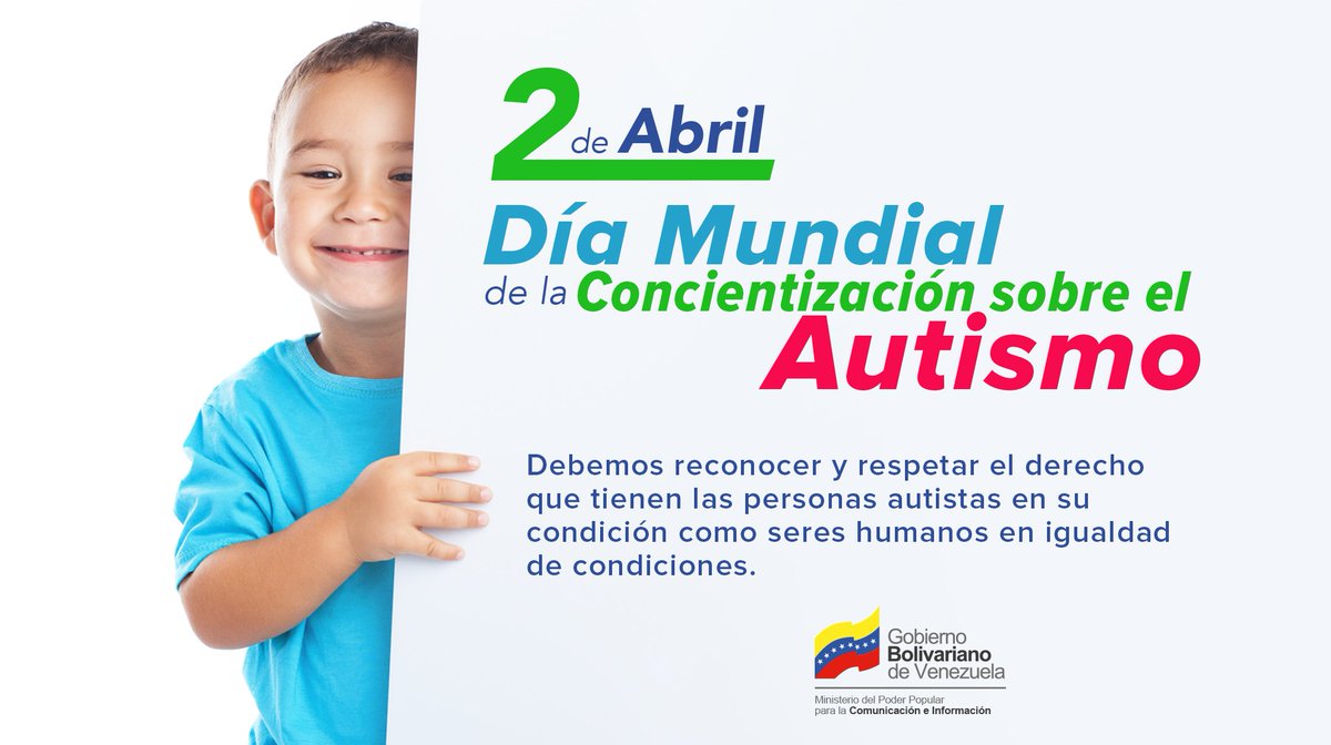 #02Abr || Se celebra el Día Mundial de Concienciación sobre el Autismo para poner de relieve la necesidad de contribuir a mejorar la calidad de vida de laspersonas con autismo, para que puedan llevar una vida plena y gratificante como parte integrante de la sociedad.