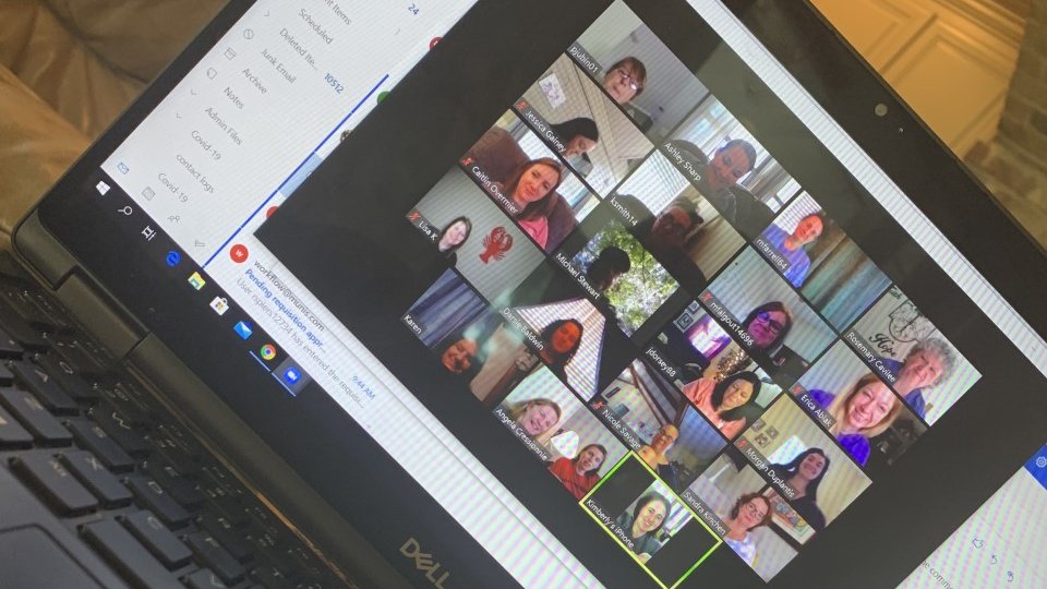 Virtual Faculty Meeting...we miss our kids and each other!