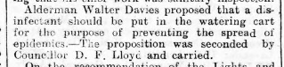 War matters aside, the discussion in Lampeter town council soon returned to the continued threat of the influenza; calling for greater disinfectant supplies at the local watering cart, as well as the Lampeter Workhouse.