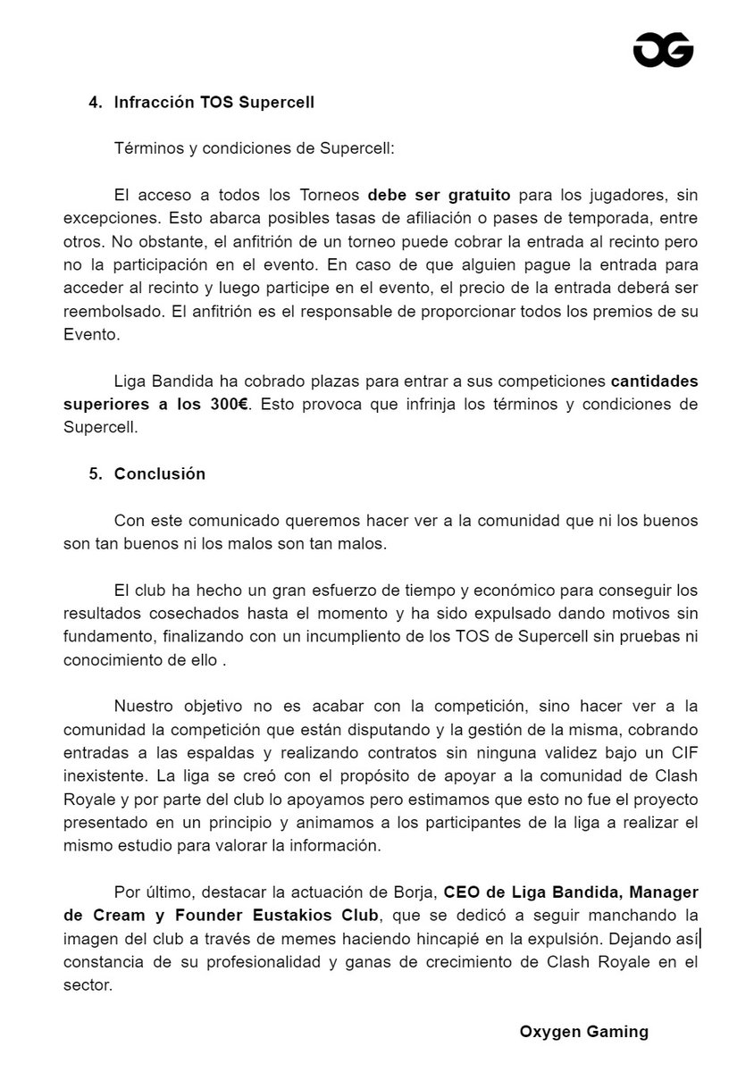 🚨 COMUNICADO OFICIAL:

Hace unos dias <a href="/LigaBandidaSL/">Liga Bandida S.L.</a> comunicó que quedabamos fuera de competición.

En base a dicha decisión y tras recoger la información pertinente aquí os dejamos lo ocurrido.

Recomendamos leer el comunicado adjunto al completo.